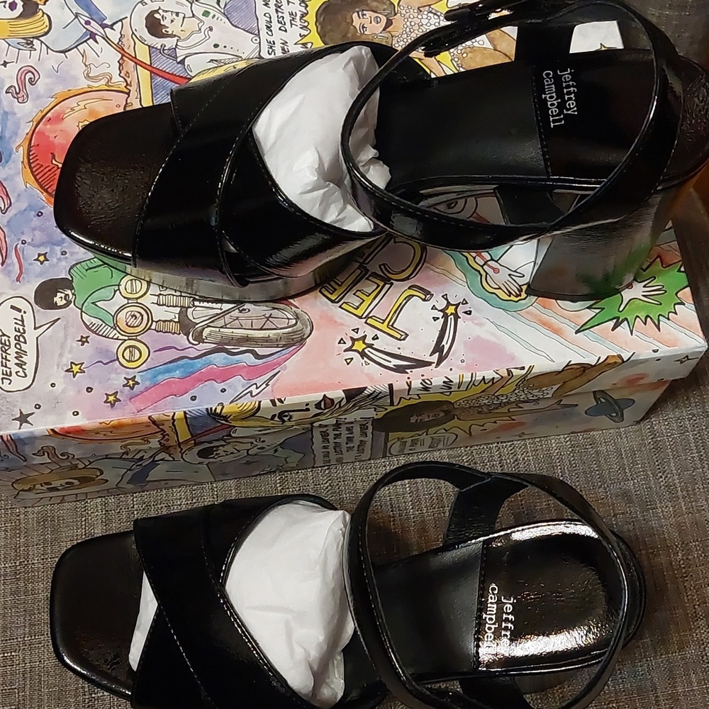 Jeffrey Campbell AMMA Women's Black Crinkle Patent - Picture 8 of 12